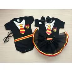 Body Bebê Mesversário HP Fantasia para Menina Menino