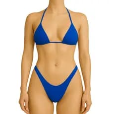 Biquíni Cortininha Calcinha Fio Sem Bojo Marquinha Fio Duplo Moda Praia e Piscina