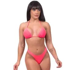 Biquini Cortininha Fio Dental Novo Sem Bojo Asa Delta Preto, Rosa,  Azul, Vermelho e Onça