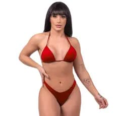 Biquíni Feminino Fio Dental Busto Cortininha Sem Bojo Forrado