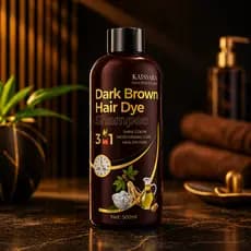 Shampoo Tonalizante Castanho Escuro 3 em 1 Cobre Brancos Hidrata e Dá Brilho 500ml - KAISSARA
