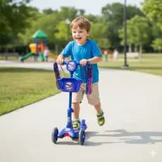 Patinete Infantil 3 Rodas Luz Som Dobrável Seguro Criança Equilíbrio Diversão Ajustável Resistente