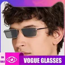 Alta qualidade moda mulheres homens pequeno quadro metal ultra leve requintado retângulo óculos de sol para a rua snap