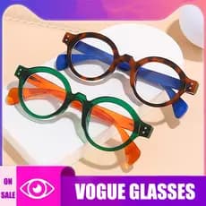 Alta Qualidade Moda Japonesa 2025 Novo O Velho Design De Cor Dupla Moldura Redonda Anti Luz Azul Retro Óculos De Leitura