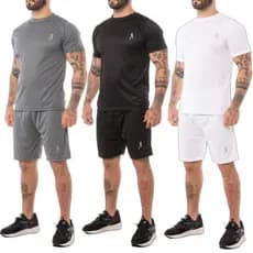 Kit 3 Bermudas Masculinas Academia  + 3 Camisetas Esportiva - Conjunto