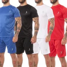 Kit 4 Camisetas Camisas + 4 Bermudas Masculinas Academia Treino
