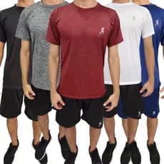 Kit 5 Camisetas Camisas Masculinas Academia Esportiva Rajada