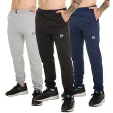 Kit 3 Calças Moletom Masculina Grossa Flanelada Peluciada lisa