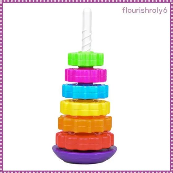 [Flourishroly6] Bebê Empilhamento Brinquedo Arco-Íris Anéis Empilhador Educacional Interessante Roda Montessori Brinqued