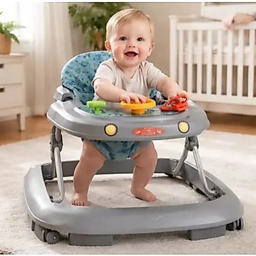 Andador Infantil Educativo Antiqueda Cinza rosa vermelho Tutti Baby Acqua Menino Menina 3 niveis