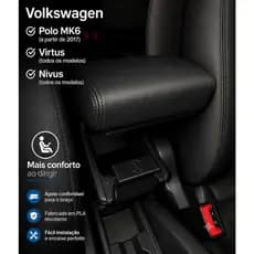 Suporte 3d Para Apoio Encosto De Braço Vw Virtus Polo Nivus Com Logo