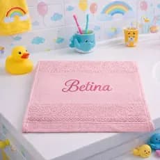 Toalha Personalizada Nome Toalhinha de Rosto Escolar Bebê