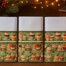 Pano de Prato Decorativo Cupcake Cozinha Copa Louça Toalha de Pia 100% Algodão Tecido Digital