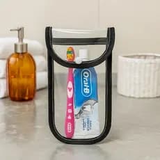 Porta Escova de Dente Nécessaire Porta Talheres Organizador Bolsinha Impermeável Plástico Viagem