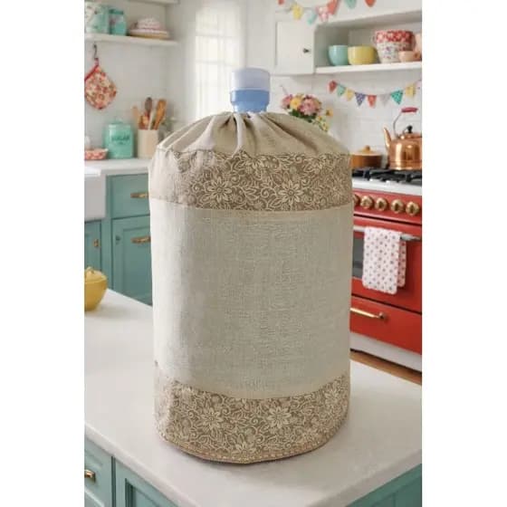 Capa de Galão de Água Bebedouro Bombona Cozinha Copa Bege