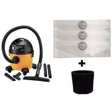 Kit 3 Sacos Aspirador Pó Lavor Wash Compact + Filtro Motor