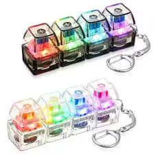 1PC Light Up Teclado Chaveiro Alívio Do Estresse Clickable LED Botão Brinquedo Para Pessoas Com Ansiedade Acessório De M