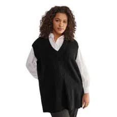 Max Colete Pulôver Tricot Plus Size Feminino Inverno Blusa B