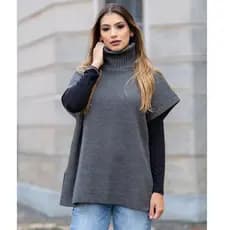 Colete Feminino plus size inverno poncho feminino gola alta