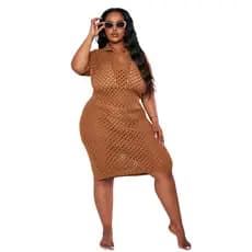 Saída De Praia Feminina Plus Size Tricot Piscina Vestido Tamanhos Maiores Vestido Mulher