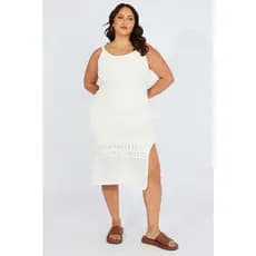 Vestido Plus Size Decote Quadrado Verão Rendado