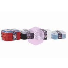 Porta Frios Hermético Duplo /Triplo Tampa Transparente Empilhável Pote Mantimentos Cozinha Geladeira