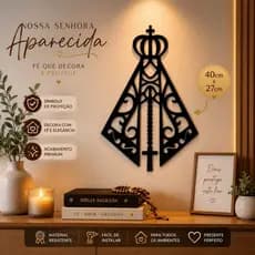 Quadro Decorativo Nossa Senhora Aparecida Vazado | Decoração Religiosa para Parede | Fé e Proteção