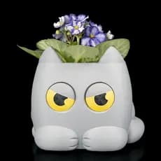 Vaso Gatinho Auto Irrigável | Vaso Decorativo com Indicador de Nível de Água nos Olhos do Gato