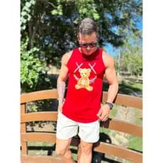 Camiseta regata masculina longline, camiseta masculina TDF, camiseta de urso, camisa oversized