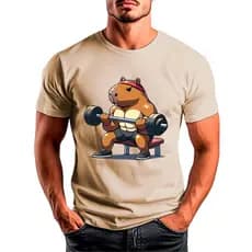 Camiseta Estampada Divertida "Capivara Maromba Frente" - Camisa 100% Algodão.