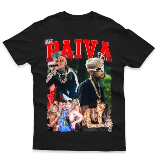 Camiseta Camisa Blusa Unissex Algodão Cantor Funk "Mc Paiva" Lançamento