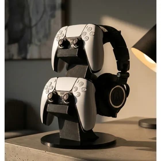 Suporte Gamer PESADO (235g) Anti-Tombo p/ 2 Controles + Headset - PREMIIUM