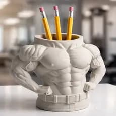 Porta Canetas Musculoso Bodybuilder 3D + Opção Kit Casal Fitness - Academia