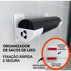 Kit 3 Par Suporte para Sacos Plásticos ou Utensílios de Cozinha Organizador para sacos de lixo para qualquer tamanho