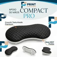 Apoio Apoiador Suporte de Mão Braço Preto Compacto Pro Manicure Profissional Ergonômico Nail Design Unhas Gel