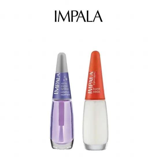 Kit Verniz extra brilho impala + Base seda tratamento impala 7,5ml