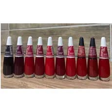 Kit com 10 Esmaltes Tons de Vermelho Impala
