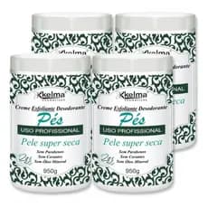 Kit 4 Unidades Creme Esfoliante Para Os Pés Kelma 950g