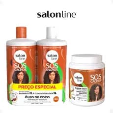 Kit Trio Salon Line S.O.S Cachos Coco – Shampoo + Condicionador + Creme de Pentear