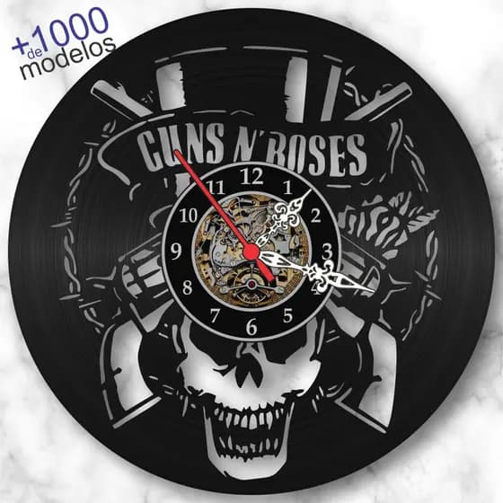Relógio Parede Guns N Roses Disco Vinil Lp Decoração Vintage