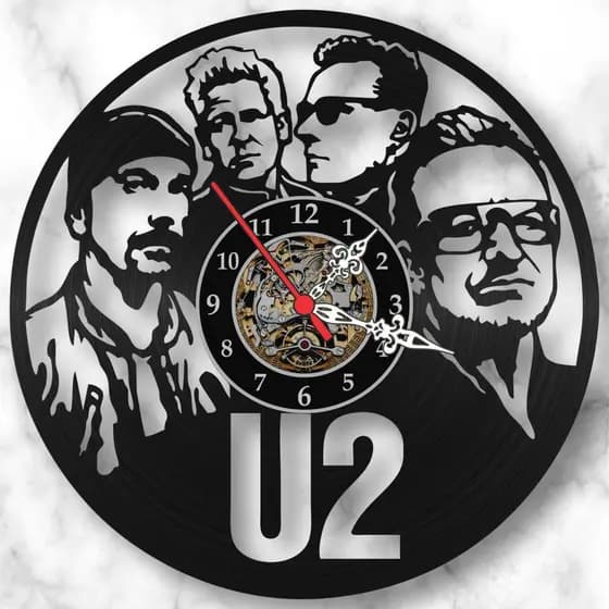 Relógio Parede U2 Bandas Rock Pop Musica Vinil Lp Decoração