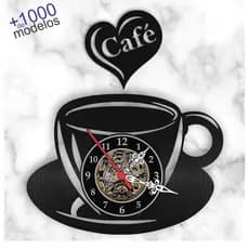 Relógio Parede Xícara Amor Café Cozinha Vinil Lp Decoração
