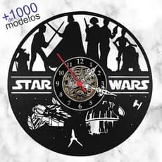 Relógio Parede Star Wars Filmes Series Tv Nerd Geek Disco Vinil Lp Arte Decoração Retrô Vintage
