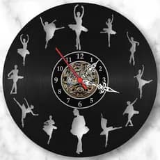 Relógio Parede Bailarina Disco Vinil Quarto Infantil Decor