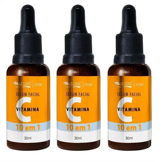 Kit c/ 3 Sérum Facial Vitamina C 10 em 1 Max Love