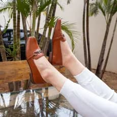 Mocassim Feminino em Couro Legítimo Sapato Confortável Social Trabalho Calce Fácil