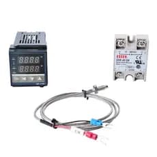Kit com 1x Relé Sólido 40a Fotek + Controlador temperatura digital termostato pid + sensor K