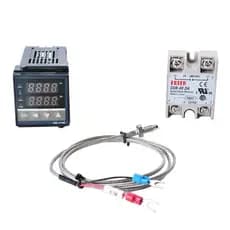 Relé 40a sólido + sensor k termopar + controlador de temperatura ssr digital