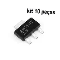 AMS1117 10 Peças Kit Ams1117 2,5v 2.5v 1a 1w ci regulador tensão