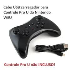 Cabo Usb Carregador Para Controle Pro U Do Nintendo Wiiu